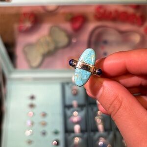 Blue Mojave turquoise and lapis ring Size 9